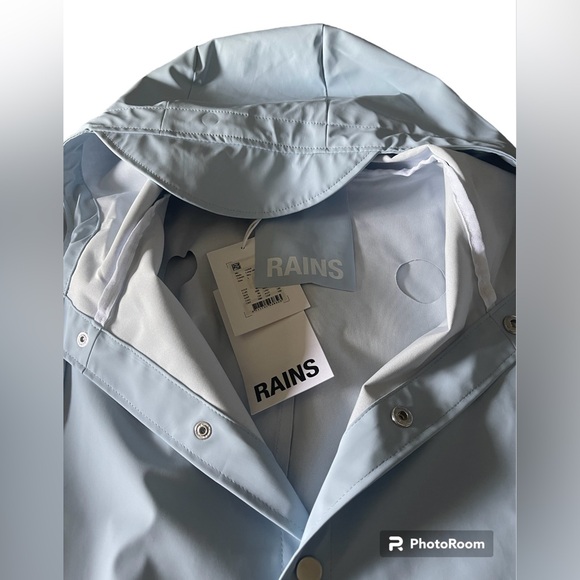Rain Jacket by RAINS Sz L Light Blue NWT - Picture 5 of 10